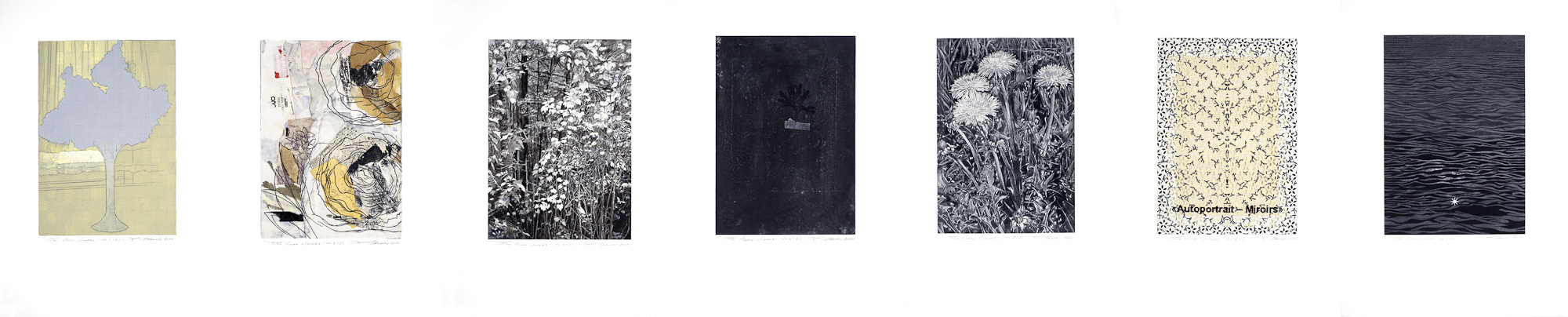 Les clairs-obscurs (série D), 2010 - 2012. Techniques mixtes sur papier fort, 42,5 x 210 cm.