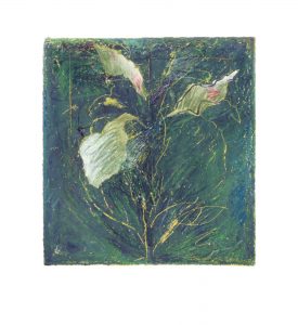 1993 - Iris No 6 - Pastel à l'huile, collage et crayon sur papier fort - 46 x 41 cm